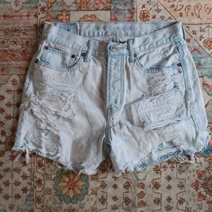 American Eagle Outfitters Light Wash Ripped Jean Shorts